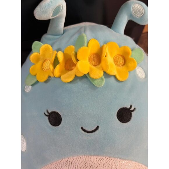 Original Squishmallow Natnat Blue Alien Plush Toy With Yellow Floral Crown 11" - Picture 2 of 10